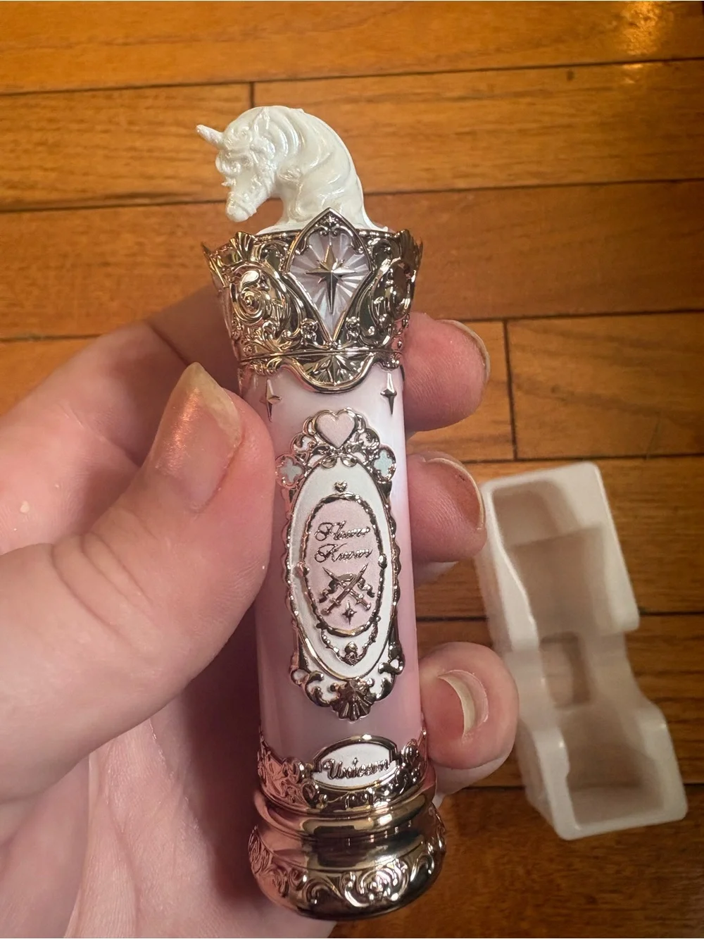 Flower Knows Pink Unicorn Decorative Lipstick Case - Ornate Vanity Accent